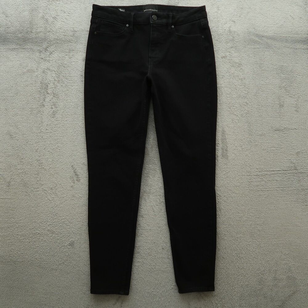 WHBM Jeans Women's Size 6L Black High-Rise Sculpt Ankle Denim 28" Inseam Stretch